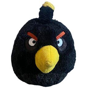 Angry Birds 7" Black Bird/Bomb Bird Stuffed Character-2010-GUC